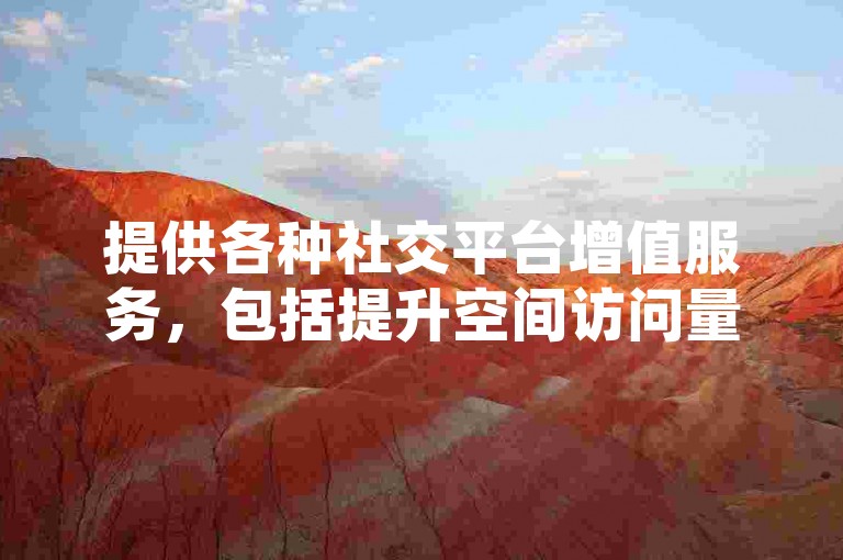 提供各种社交平台增值服务，包括提升空间访问量和快手粉丝数，我们网站以全网最优价格为您服务。