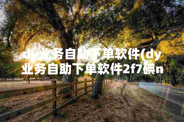 dy业务自助下单软件(dy业务自助下单软件2f7碘net提供全天候自动下单服务)
