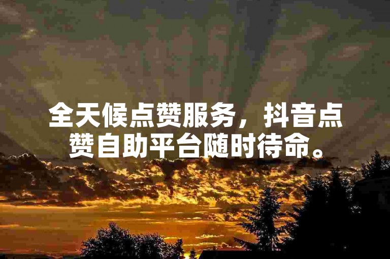 全天候点赞服务，抖音点赞自助平台随时待命。