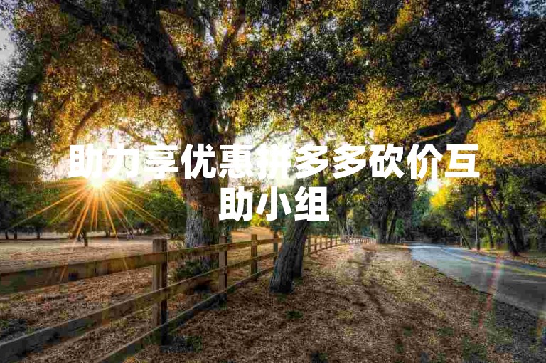助力享优惠拼多多砍价互助小组