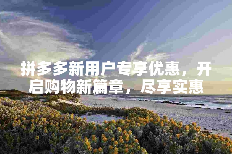 拼多多新用户专享优惠，开启购物新篇章，尽享实惠与快乐。