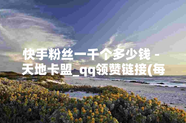 快手粉丝一千个多少钱 - 天地卡盟_qq领赞链接(每天可免费)网站_免费3000赞软件