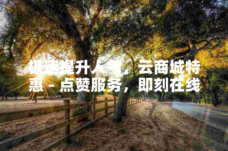 极速提升人气，云商城特惠 - 点赞服务，即刻在线订购。