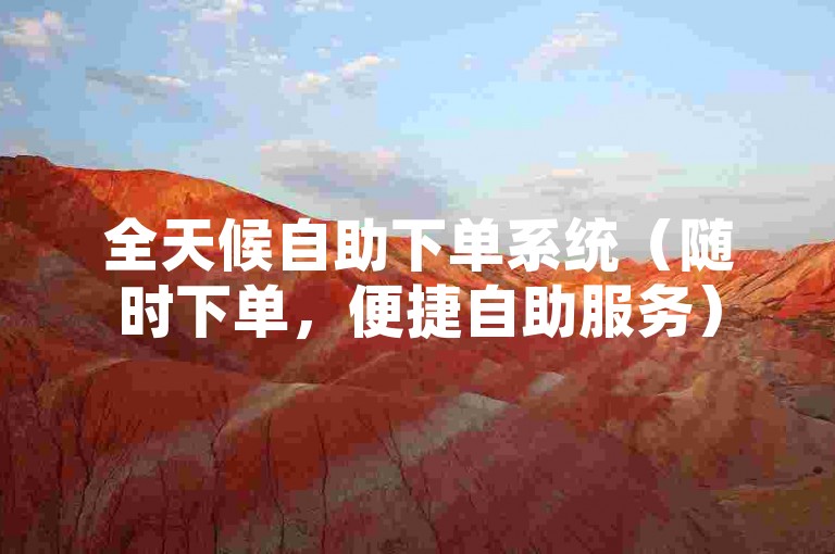 全天候自助下单系统（随时下单，便捷自助服务）