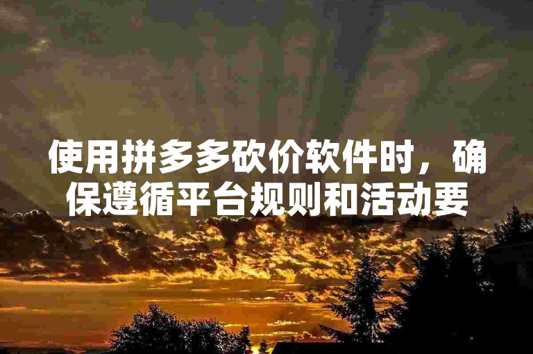 使用拼多多砍价软件时，确保遵循平台规则和活动要求，以便顺利完成助力。