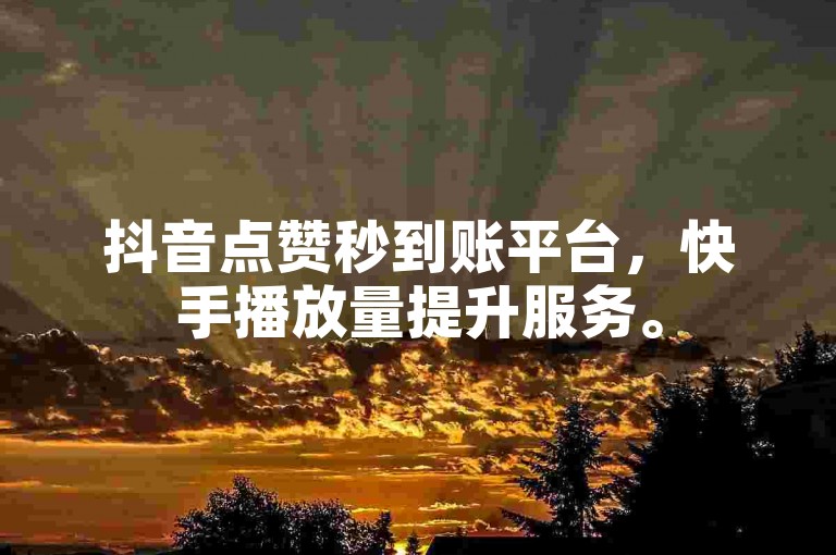 抖音点赞秒到账平台，快手播放量提升服务。