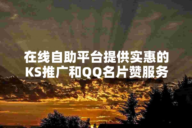 在线自助平台提供实惠的KS推广和QQ名片赞服务。