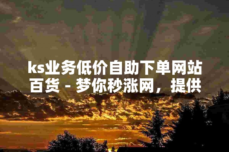 ks业务低价自助下单网站百货 - 梦你秒涨网，提供便捷的在线购物体验。