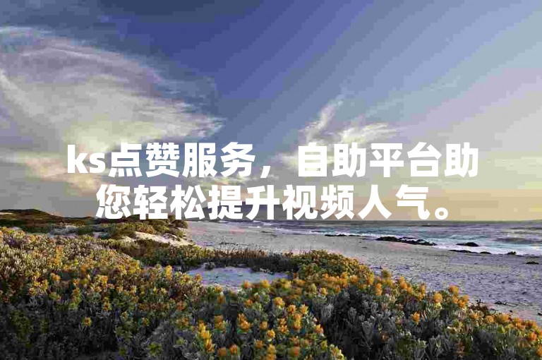 ks点赞服务，自助平台助您轻松提升视频人气。