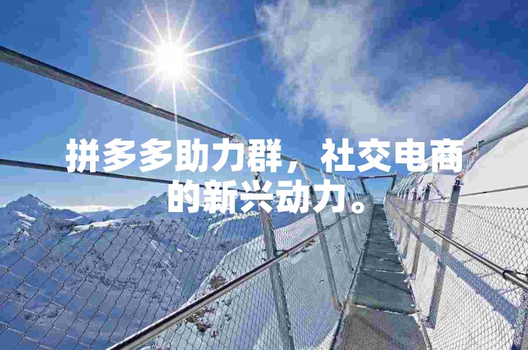 拼多多助力群，社交电商的新兴动力。