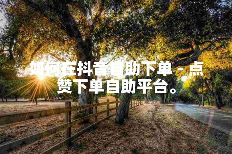 如何在抖音自助下单 - 点赞下单自助平台。
