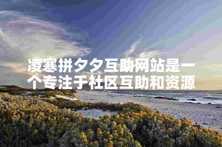 凌寒拼夕夕互助网站是一个专注于社区互助和资源共享的在线平台。