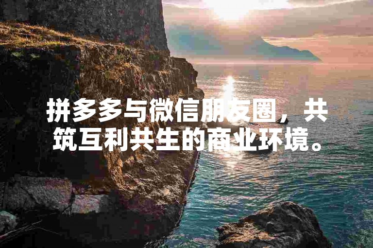 拼多多与微信朋友圈，共筑互利共生的商业环境。