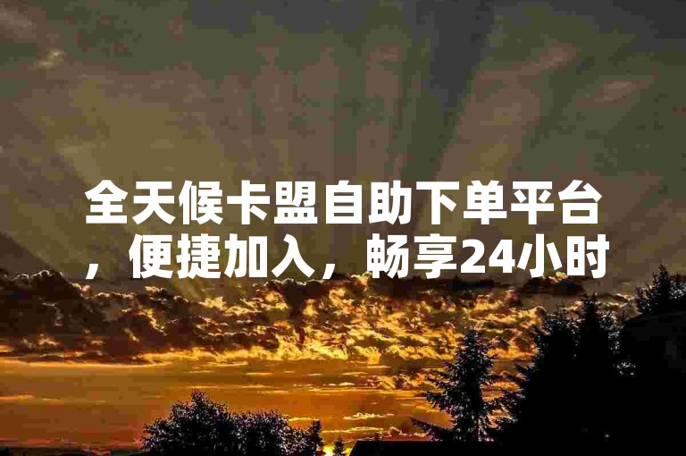 全天候卡盟自助下单平台，便捷加入，畅享24小时服务。