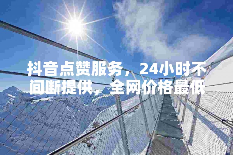 抖音点赞服务，24小时不间断提供，全网价格最低。