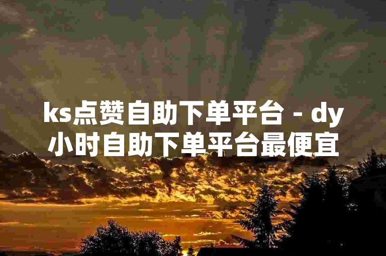 ks点赞自助下单平台 - dy小时自助下单平台最便宜。
