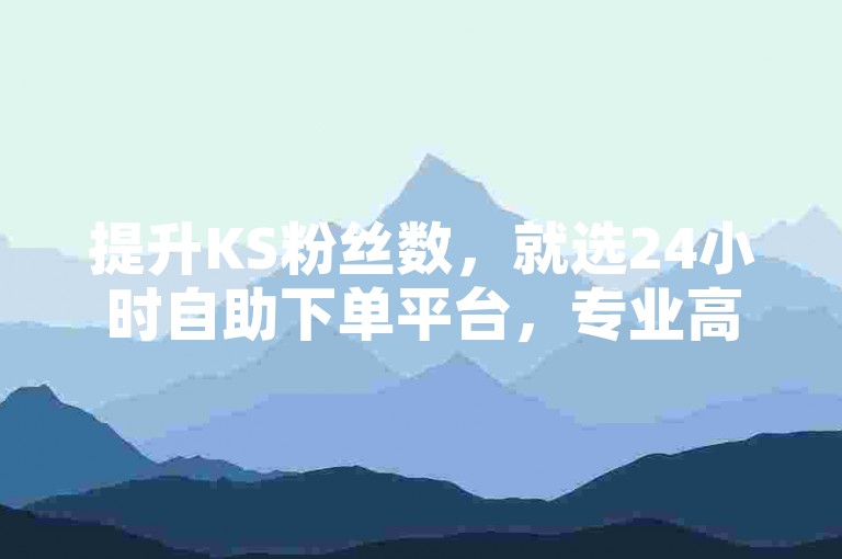 提升KS粉丝数，就选24小时自助下单平台，专业高效！