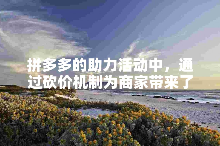 拼多多的助力活动中，通过砍价机制为商家带来了哪些潜在的商业机会？
