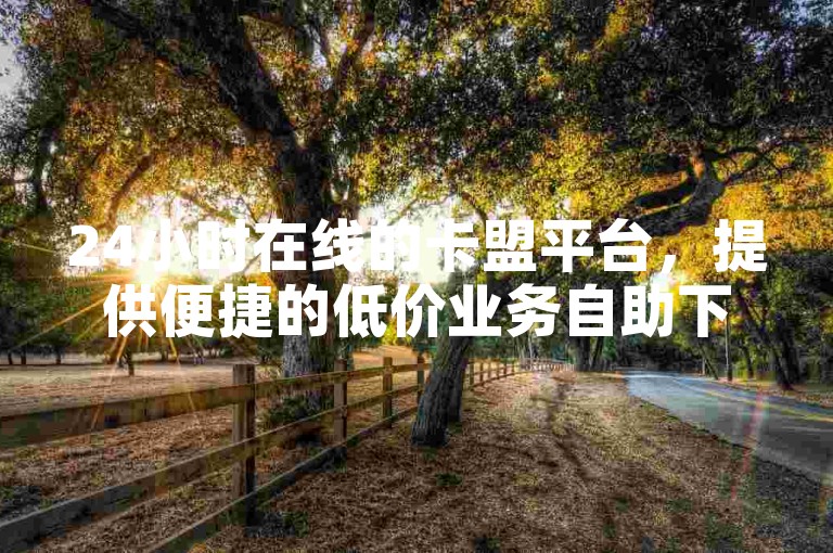 24小时在线的卡盟平台，提供便捷的低价业务自助下单服务。