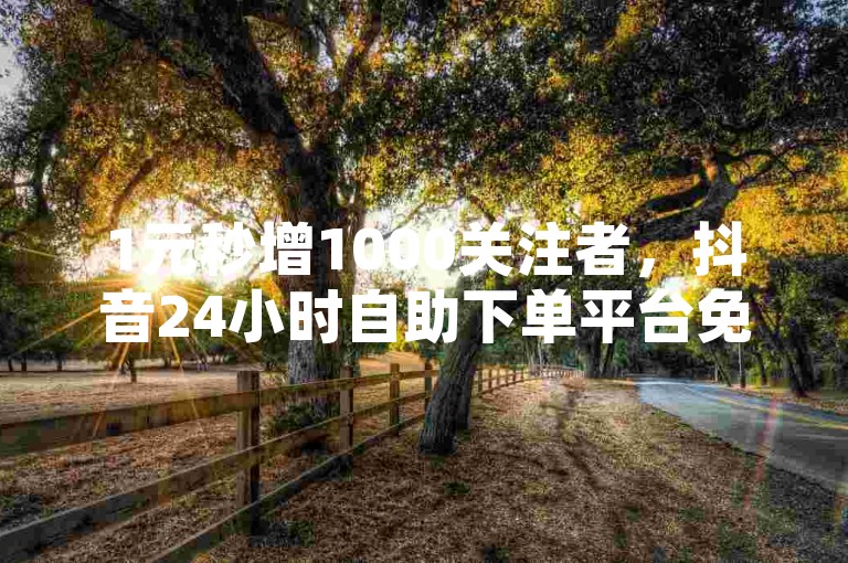 1元秒增1000关注者，抖音24小时自助下单平台免费永久。