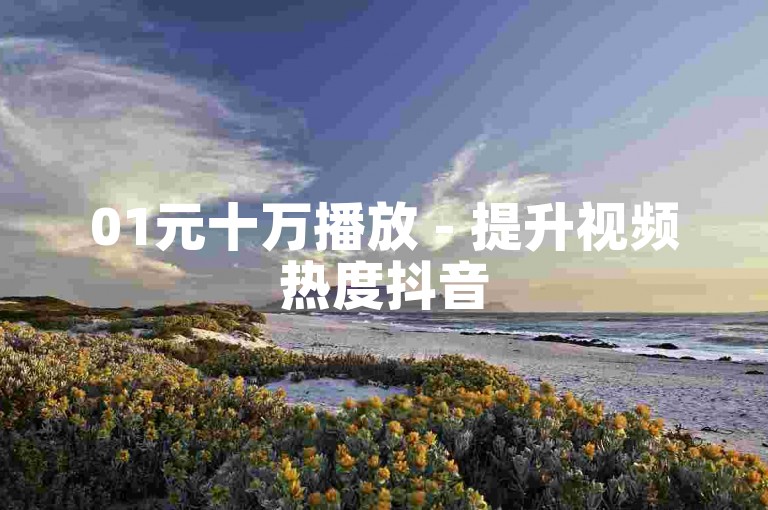 01元十万播放 - 提升视频热度抖音