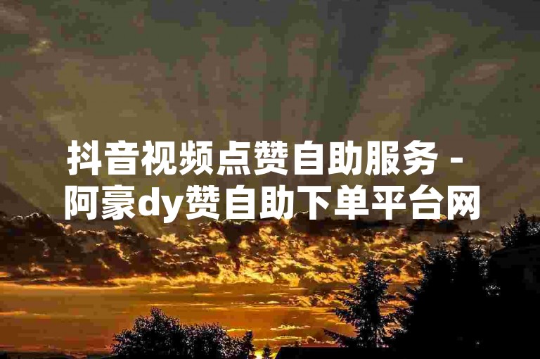 抖音视频点赞自助服务 - 阿豪dy赞自助下单平台网站