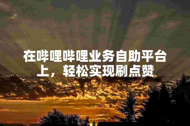 在哔哩哔哩业务自助平台上，轻松实现刷点赞520的目标。