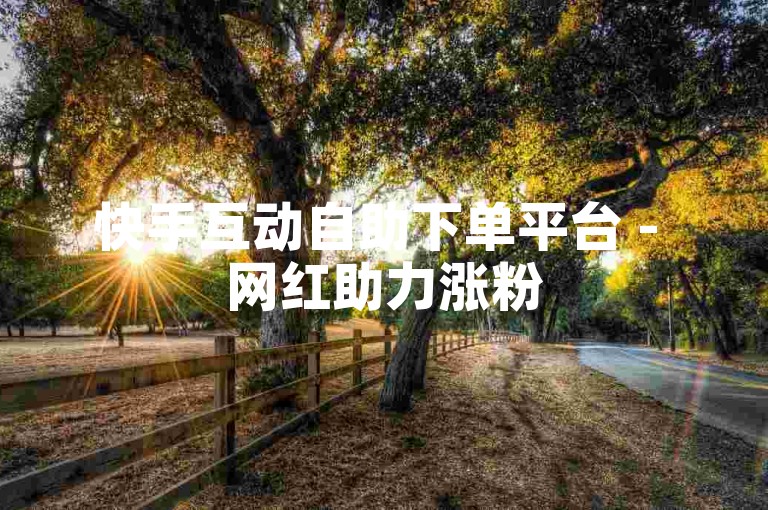 快手互动自助下单平台 - 网红助力涨粉