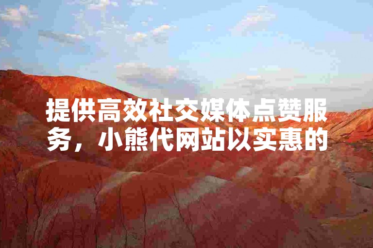 提供高效社交媒体点赞服务，小熊代网站以实惠的价格助力您的在线推广。