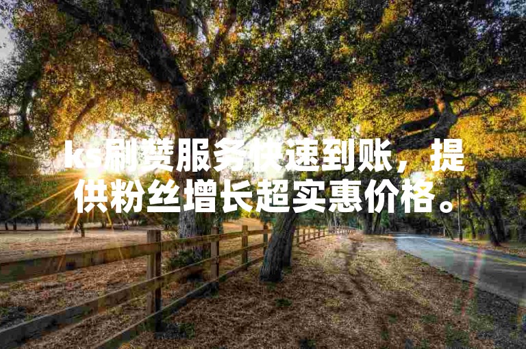 ks刷赞服务快速到账，提供粉丝增长超实惠价格。