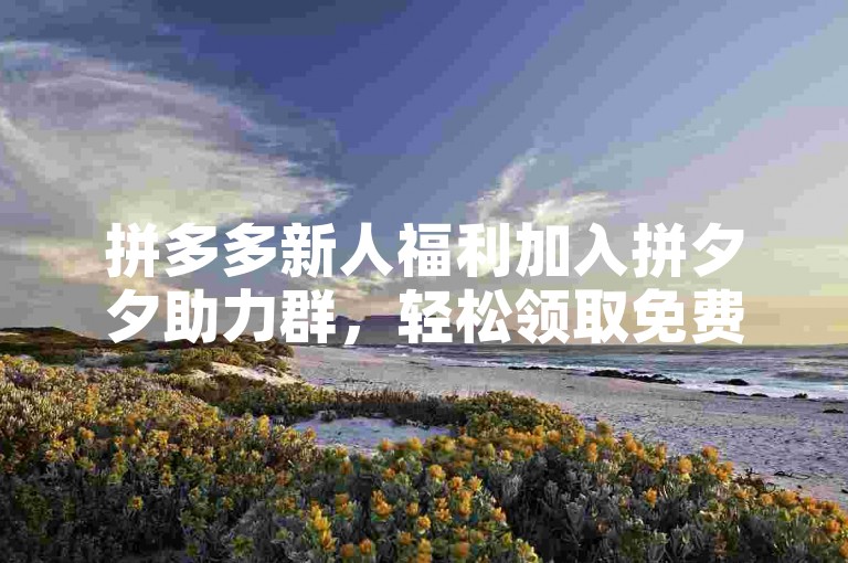 拼多多新人福利加入拼夕夕助力群，轻松领取免费商品。