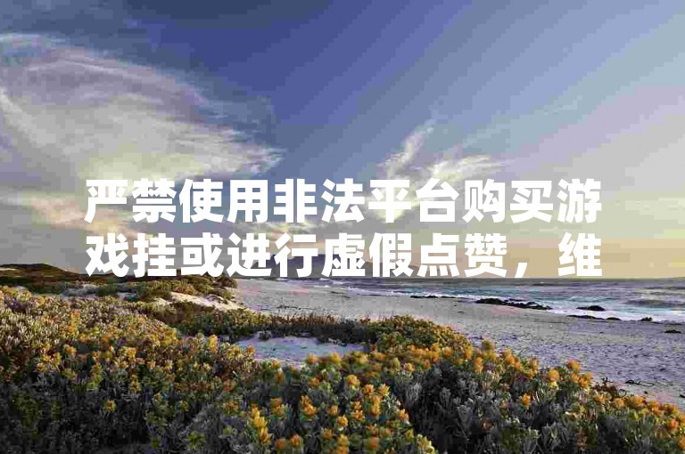 严禁使用非法平台购买游戏挂或进行虚假点赞，维护网络环境公平与健康。