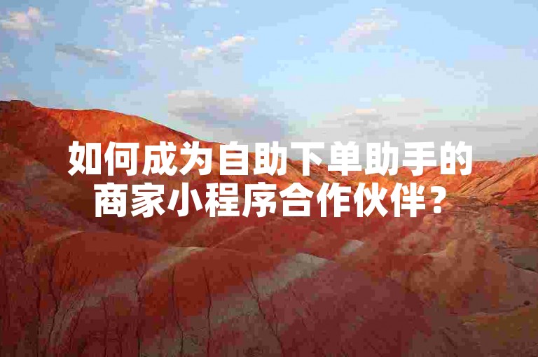 如何成为自助下单助手的商家小程序合作伙伴？