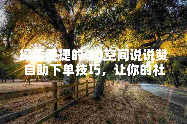 探索便捷的QQ空间说说赞自助下单技巧，让你的社交动态瞬间获得更多关注与互动。