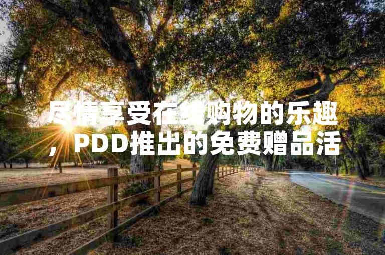 尽情享受在线购物的乐趣，PDD推出的免费赠品活动为你带来额外惊喜。
