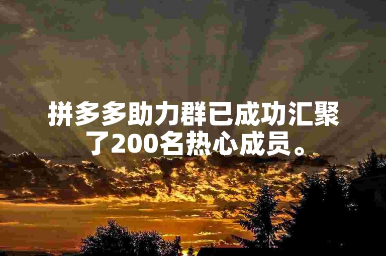 拼多多助力群已成功汇聚了200名热心成员。