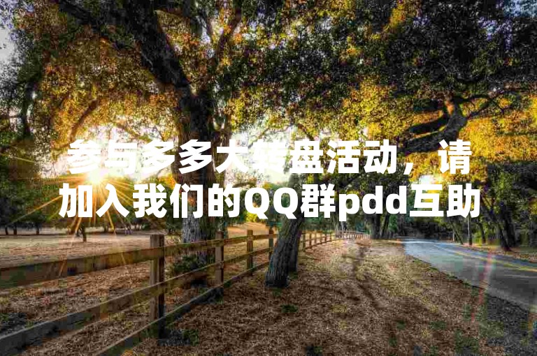 参与多多大转盘活动，请加入我们的QQ群pdd互助网站获取更多信息。