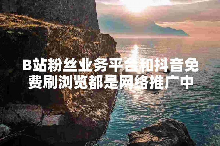 B站粉丝业务平台和抖音免费刷浏览都是网络推广中常见的手段。
