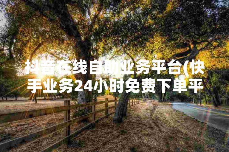 抖音在线自助业务平台(快手业务24小时免费下单平台)。