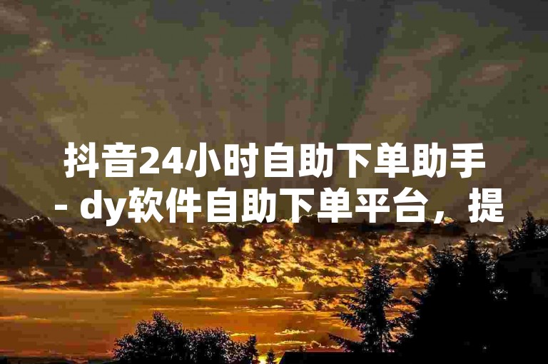 抖音24小时自助下单助手 - dy软件自助下单平台，提供便捷的在线服务。