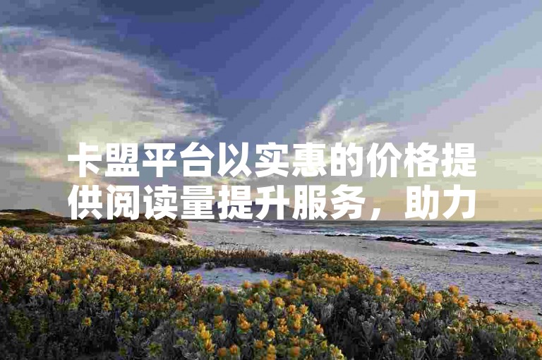 卡盟平台以实惠的价格提供阅读量提升服务，助力内容获得更多关注。