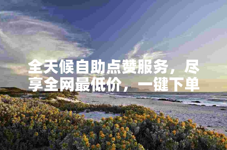 全天候自助点赞服务，尽享全网最低价，一键下单，轻松提升人气！