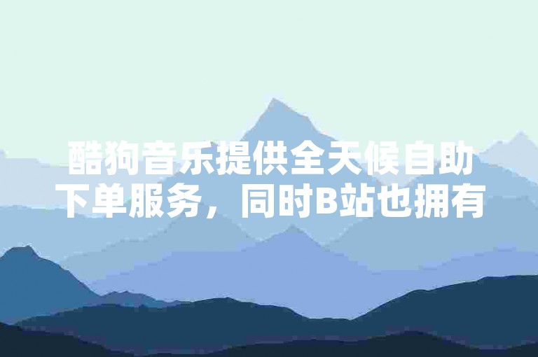 酷狗音乐提供全天候自助下单服务，同时B站也拥有一个24小时不间断的下单平台网站。