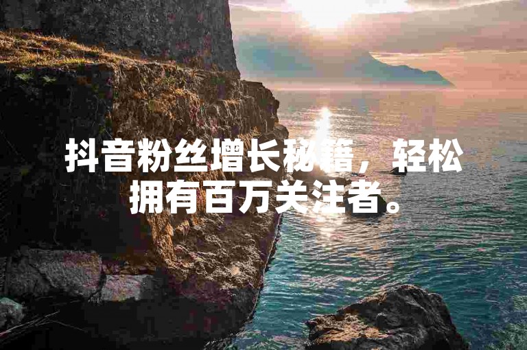 抖音粉丝增长秘籍，轻松拥有百万关注者。