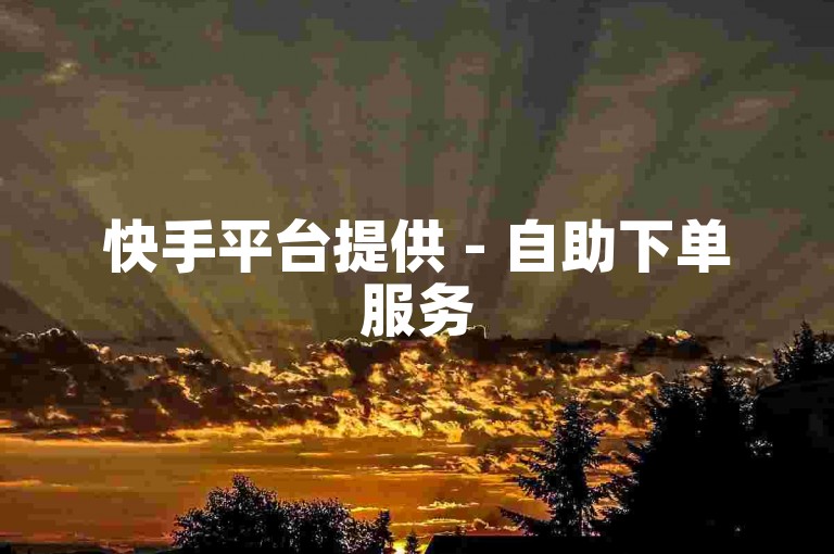快手平台提供 - 自助下单服务