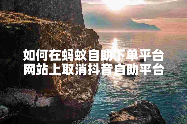 如何在蚂蚁自助下单平台网站上取消抖音自助平台的在线订单？