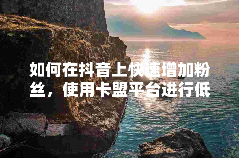 如何在抖音上快速增加粉丝，使用卡盟平台进行低价自助下单，以及快手流量推广软件的效果如何，还有qq黄钻用户是否能看到浏览量。