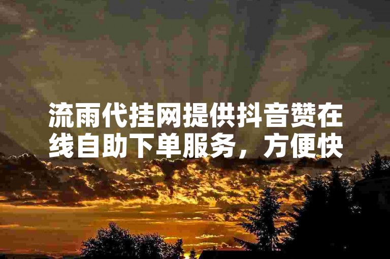 流雨代挂网提供抖音赞在线自助下单服务，方便快捷。