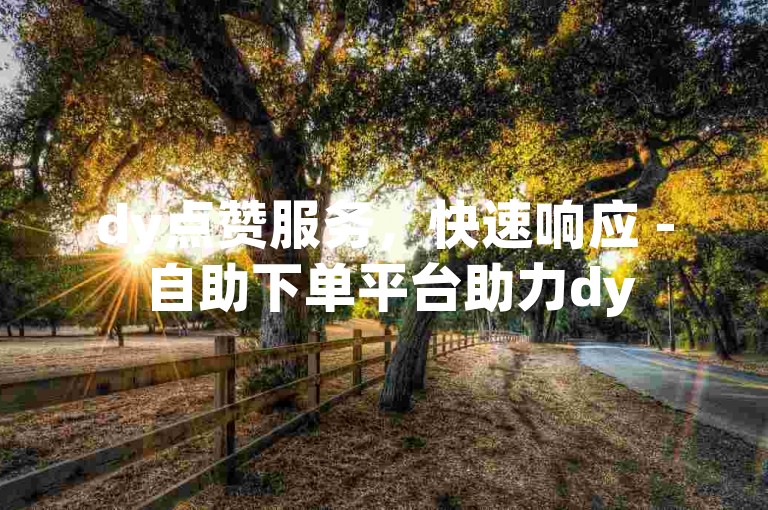 dy点赞服务，快速响应 - 自助下单平台助力dy