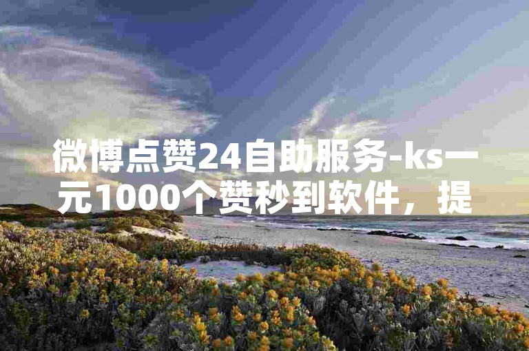 微博点赞24自助服务-ks一元1000个赞秒到软件，提供快速增加点赞数的服务。